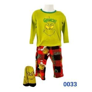 Grinch Christmas Fleece Pj Set With Socks Sz 2t - 0033